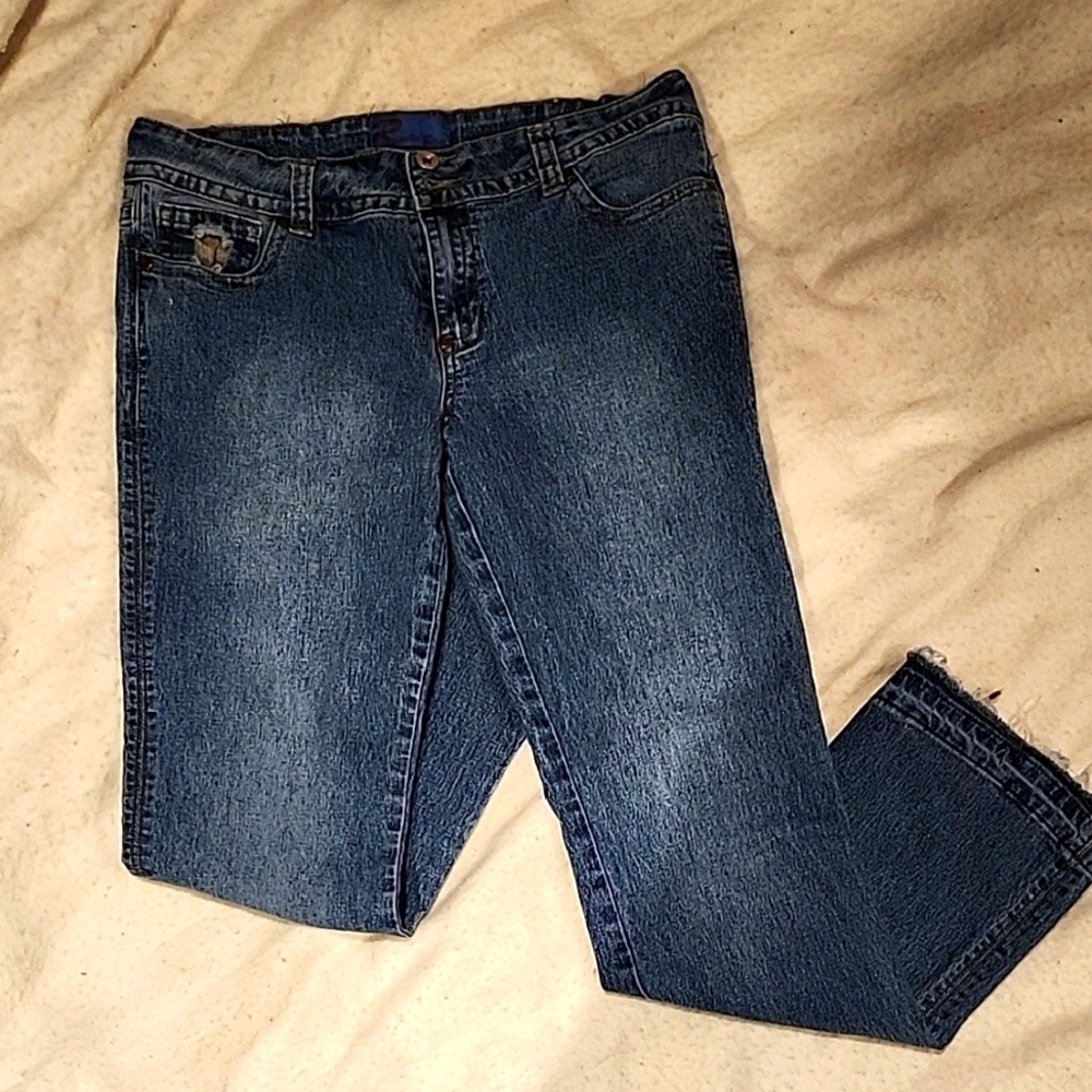 Blue Straight Leg Denim Jeans